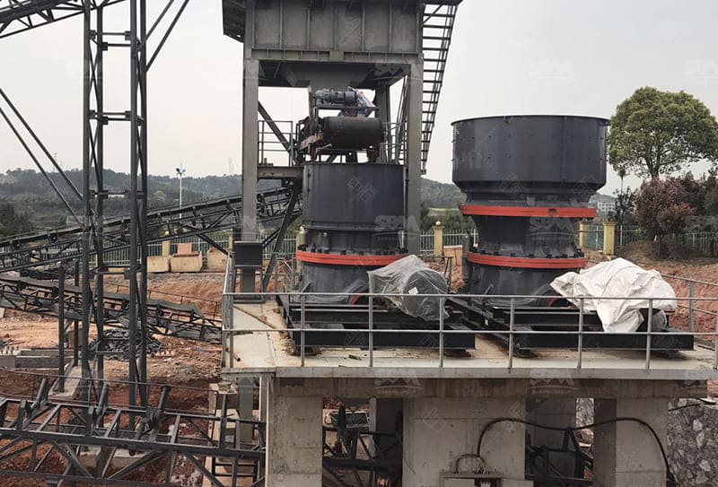 Triturador de cone em planta de britagem