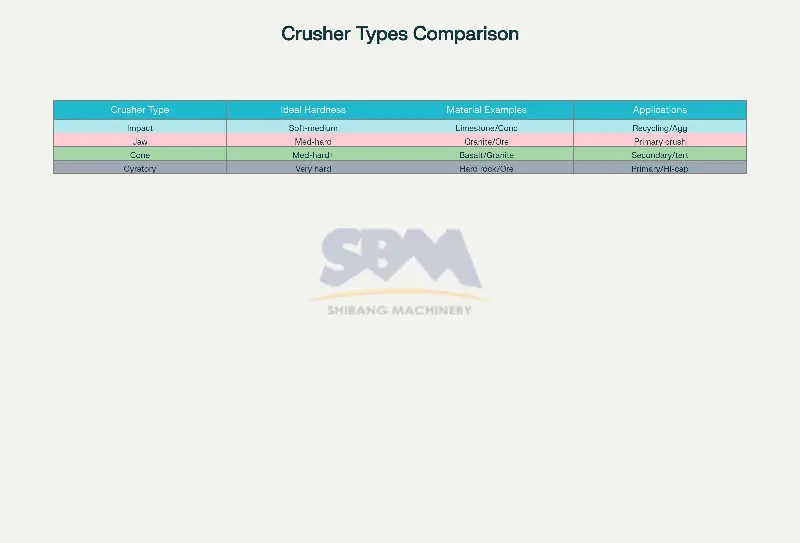 Comparison of Crusher Types Material Suitability and Applications